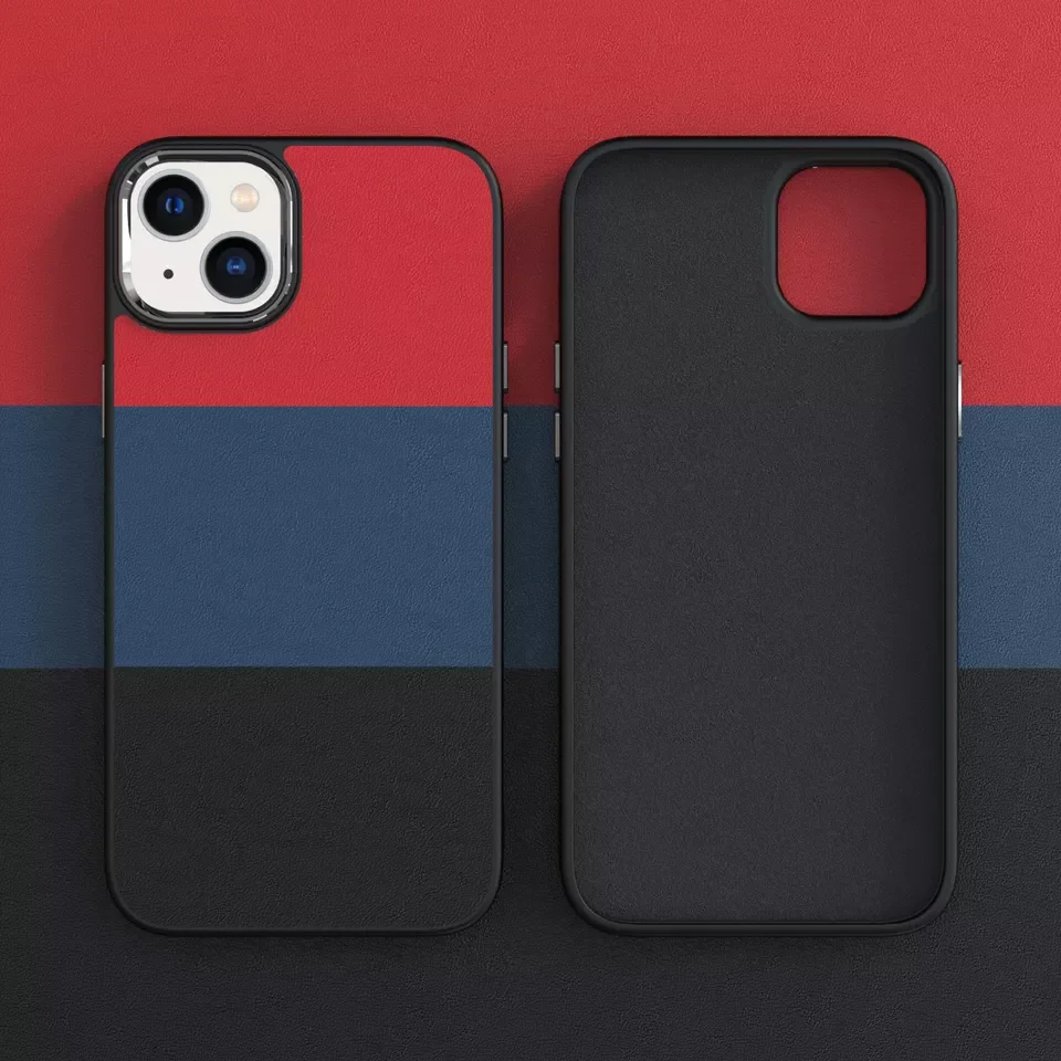 Luxury Silicone Leather Pu Metal Color Blocking Phone Cover Case For iPhone 7G 8G X XR XS 14 Plus 13 Pro Max 12 11