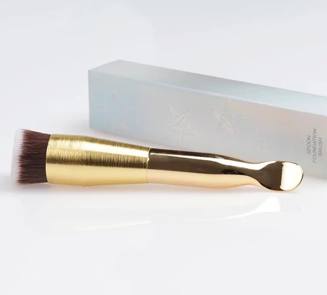 Professional foundation brush for makeup cosmetic brush tools with ladle scoop dipper handle