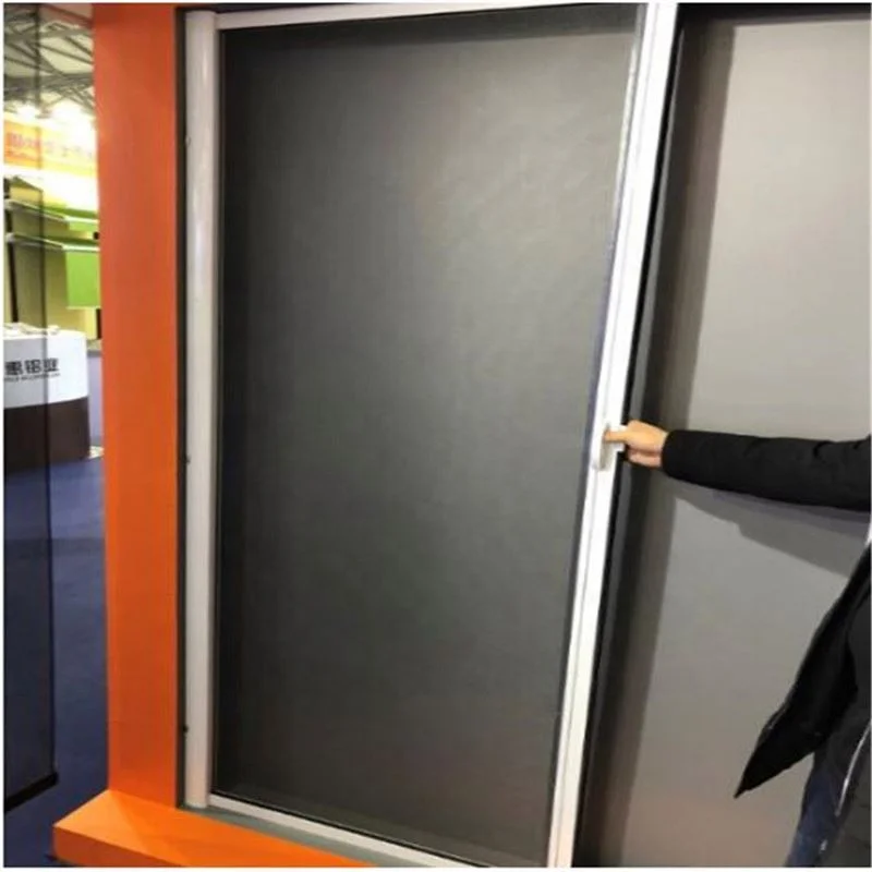 Factory Direct Supply Roller Fly Screen Door Aluminum Frame Retractable Screen Mosquito Net Durable Mesh
