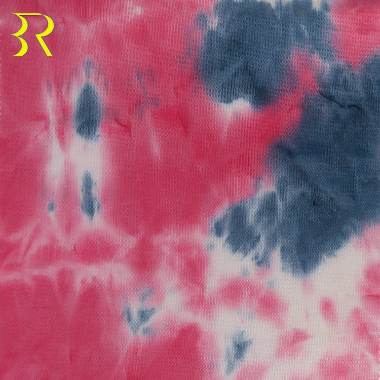 2021 Customized  Knitting Printed 97%P 3%SP Coarse clothing Tie-dyed Fabric for Polo Shirt