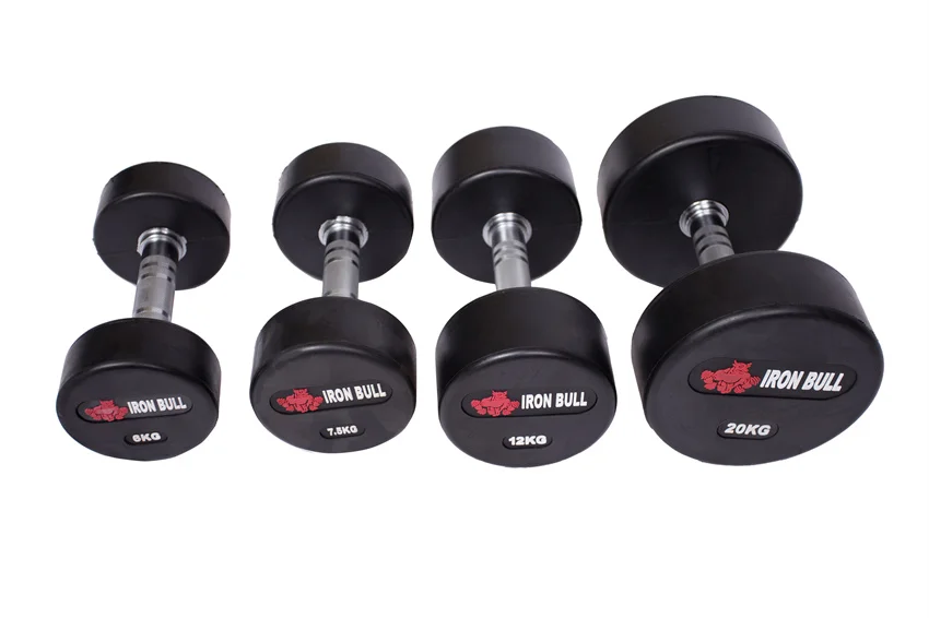 Ironbull оптовая продажа гантели с резиновым покрытием на заказ