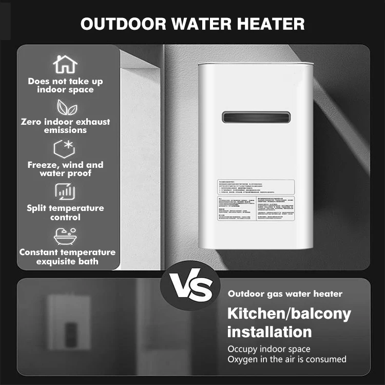 Hot Sale 35W Heaters Tankless Natural Safe Instant Residential 16L Outdoor Type Gas Water Heater