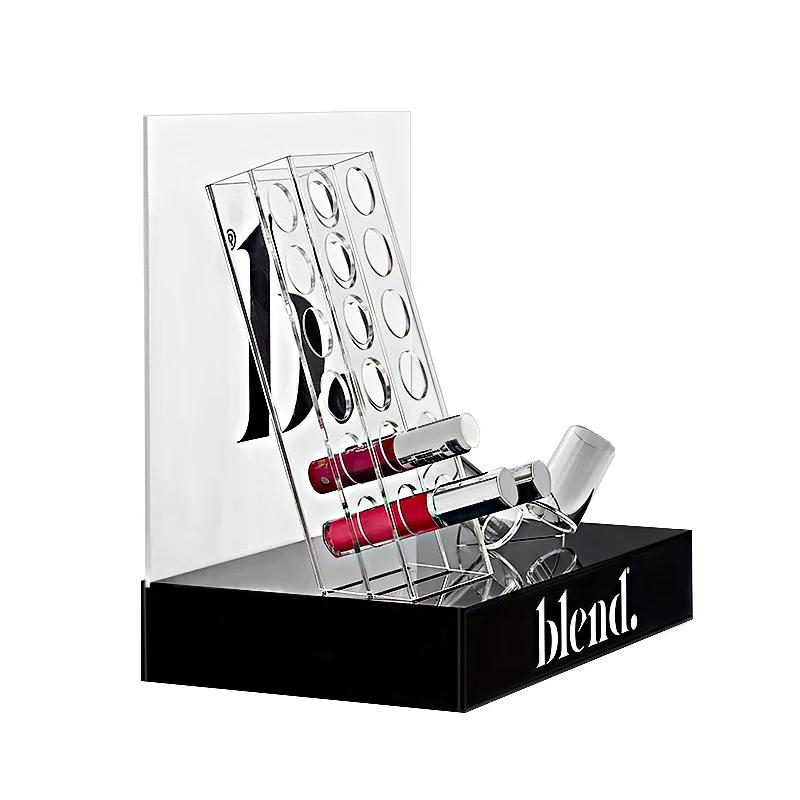 Countertop Led Light Wood Glass Luxury Nail Polish Makeup Cosmetic Cabinet Storage Organizer Displays Case Showcase Racks