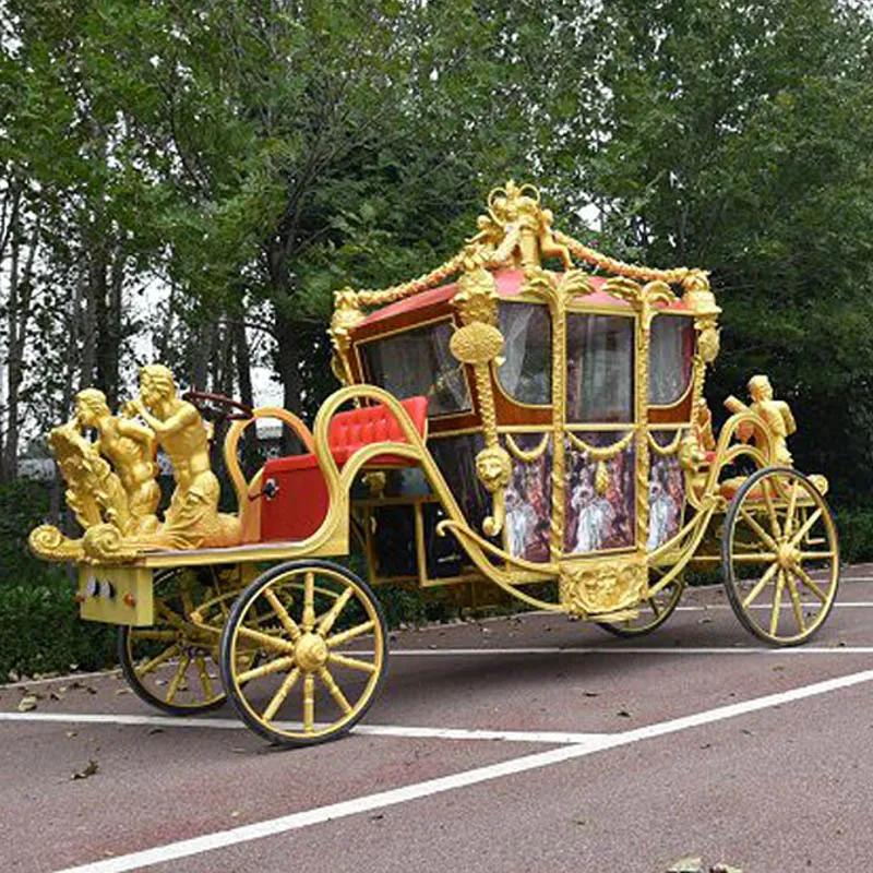 Gold carriage with status royal 8 horse draw carriage manufacturer