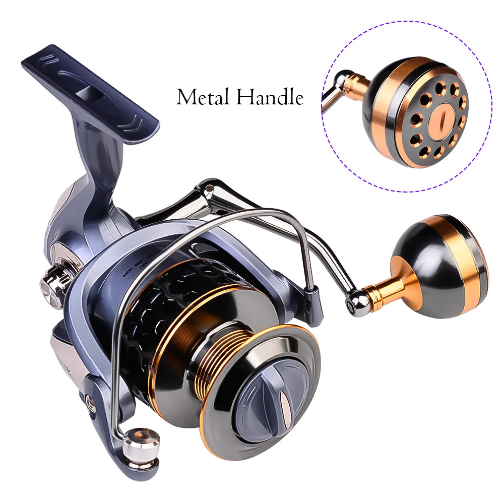 ZHUO RUN 5.2:1 Metal Spinning Fishing Reel with Lure Bearings for Trolling Sea Fishing Wheel Max Drag 21kg Saltwater Fishing