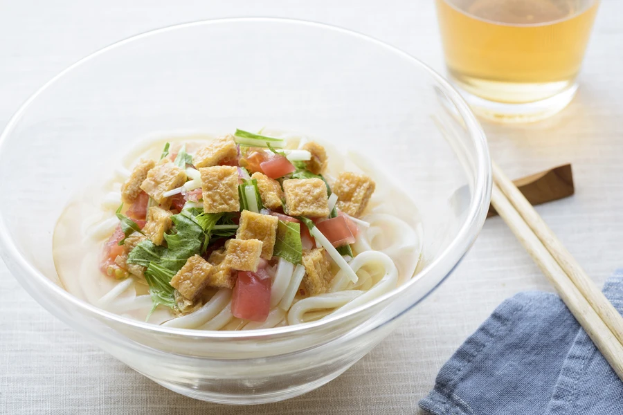 
Customized oily tofu bean products Japanese instant frozen udon 