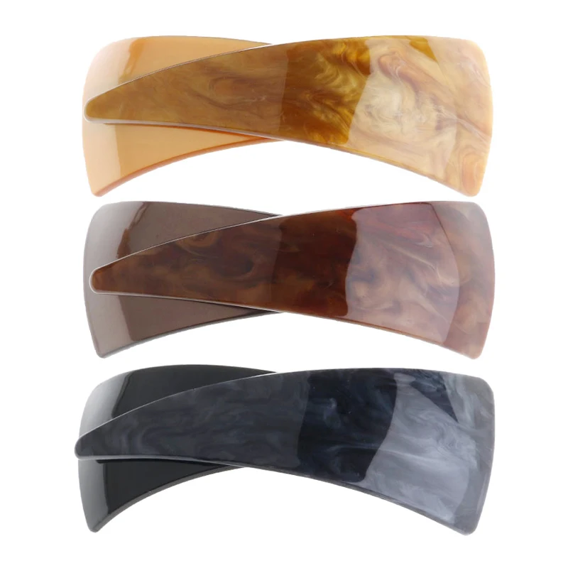 MiDairy 2020 new arrival Japanese and Korean double triangle cross spring ponytail  acrylic hairpin barrettes clips