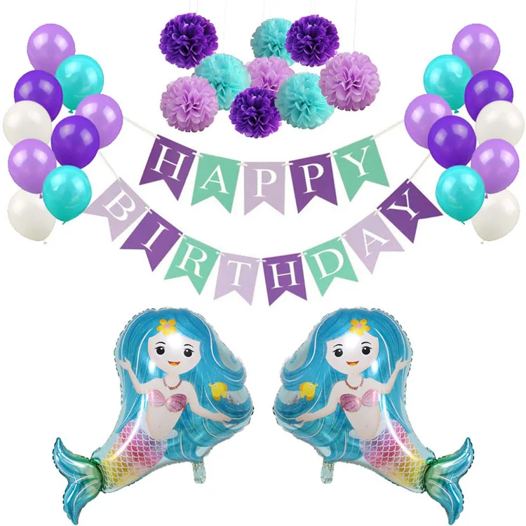 2020 fancy custom Mermaid theme girls birthday party balloon