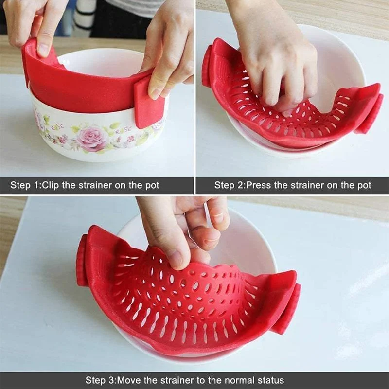 DROPSHIPPING EBAY SHOPIFY AMAZON WOO COMMERCE Pot Side Drainer Silicone Pasta Drain