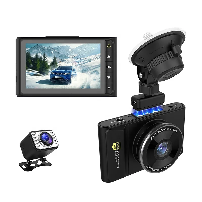 3 inch IPS SONY 307 Super Nightvision fhd car black box rear camera 1080P dual lens dashcam Magnetic Holder wifi dvr recorder