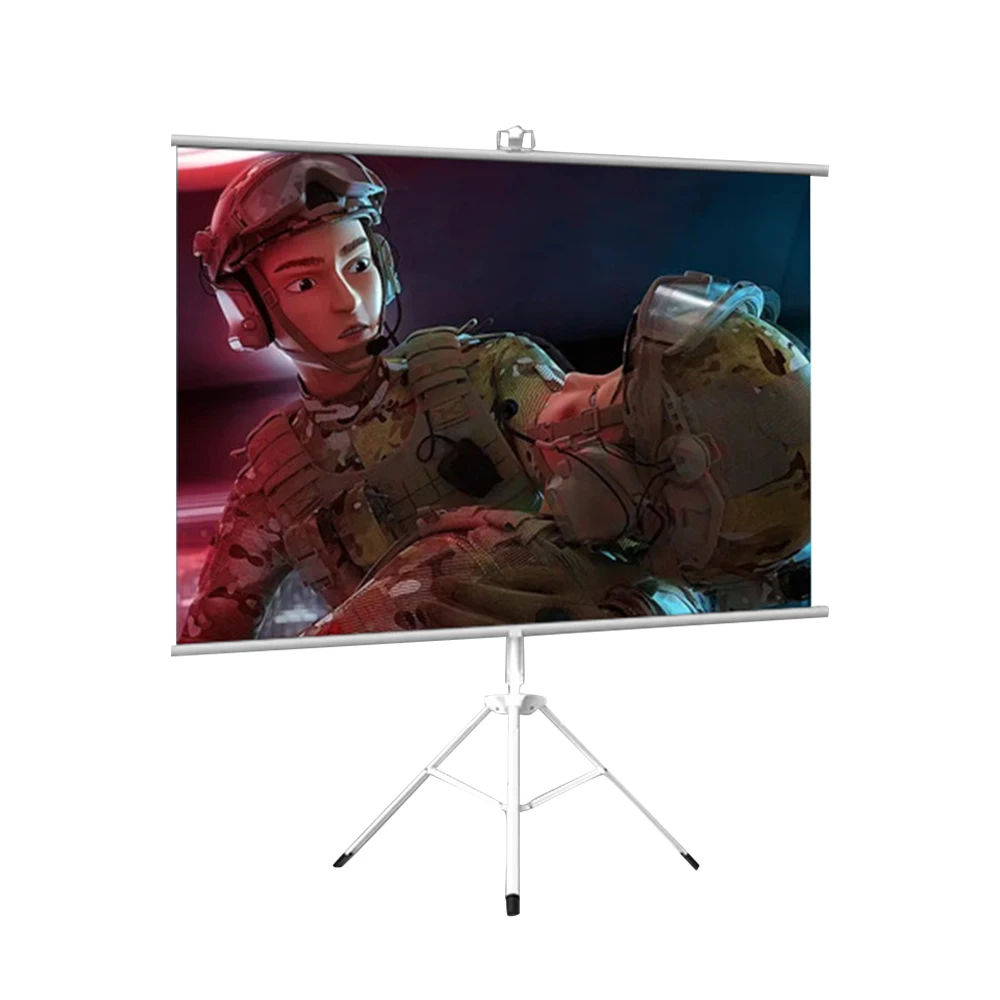 Wholesale 120 inch Large Screen Outdoor Portable Foldable Tripod Projection Screen Hard Metal Material