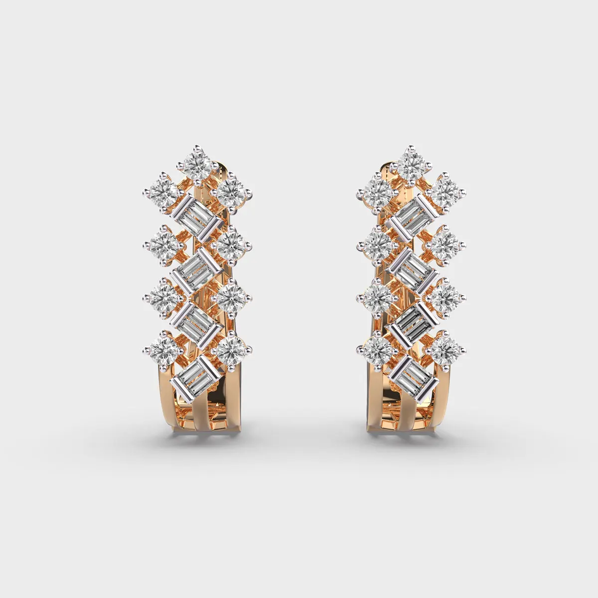 Magnificent Marvel Diamond Hoops Solitaire Studs Best Finest Stylish Cut Gold Lab Grown Diamond Engagement Wedding Stud Earring