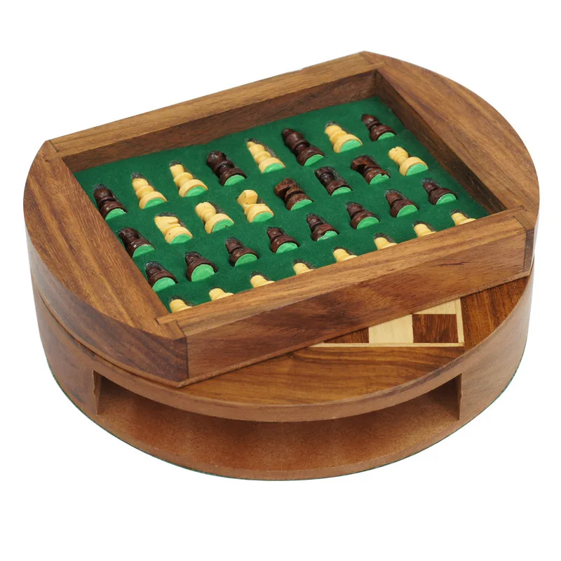 Оригинальные Роскошные шашки с выдвижным ящиком, Международный шахматный набор, новый дизайн, деревянные шахматы, круглая настольная игра