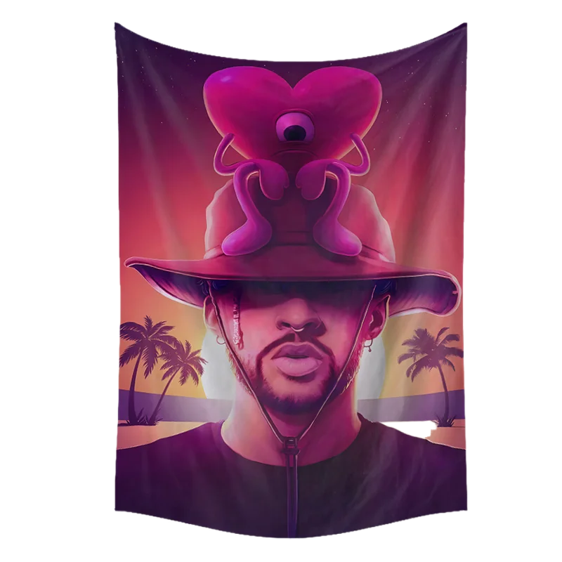 Wholesale Digital Printed Bad Bunny Tapestry Mandala Wall Hangings 3D Printing Bohemian Tapestry Home Decoration