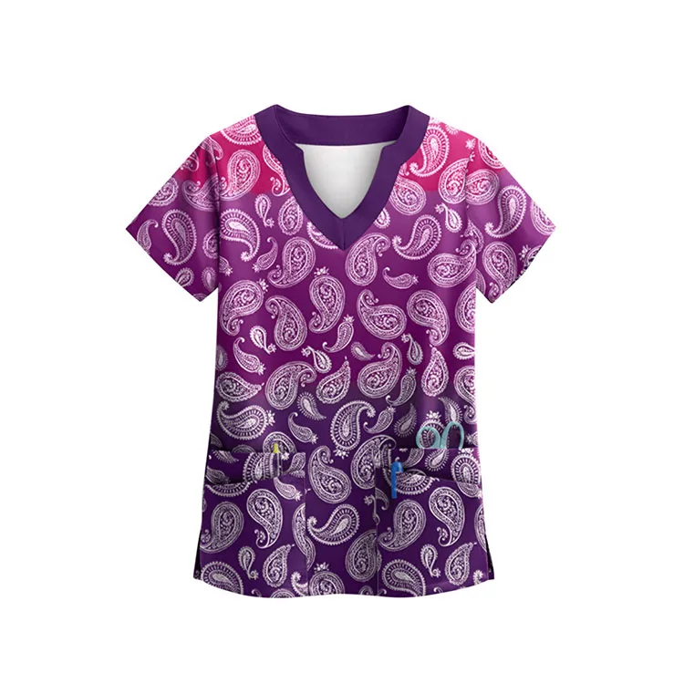OEM service fashion printing blouse doctor uniform for female
