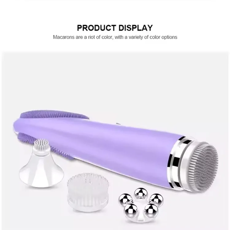 2024 New Arrival Skin Care Device Waterproof Soft Silicone Face Washing Brush Facial Massager Electric Cleansing Brush