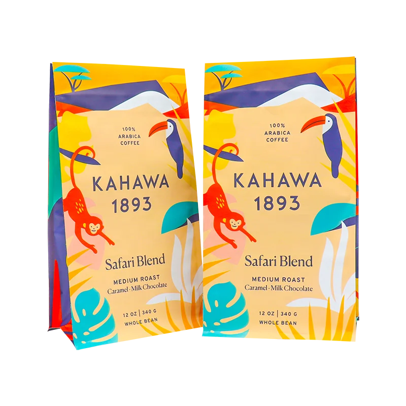 China Manufacture Laminated Material Hermetic Middle Sealed Arabic Plastic Side Gusset Back Seal Bag Coffee Packaging Bags