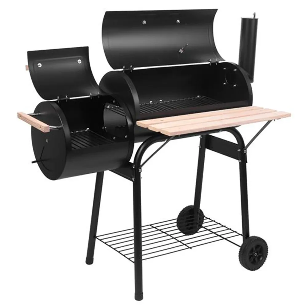 Outdoor Barbeque Durable Bbq Grills Barbecue Metal Steel Barrel Charcoal Bbq Offset Smoker