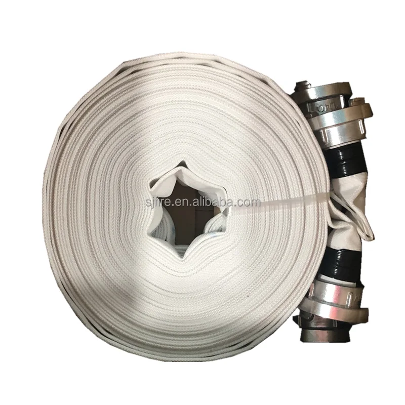 
13bar 65mm High Quality Canvas Fire Hose EPDM Lining With Machino Couplings 