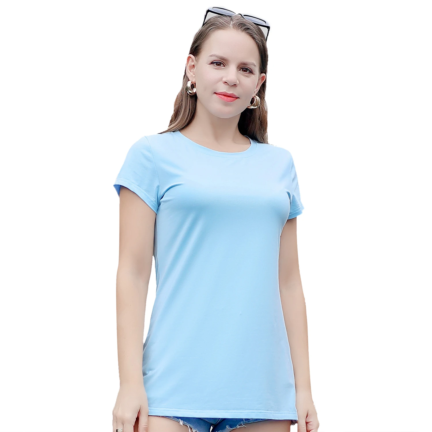 Women Branded Fashion Designer Stock Plain Import Overruns Bangladesh T-shirt