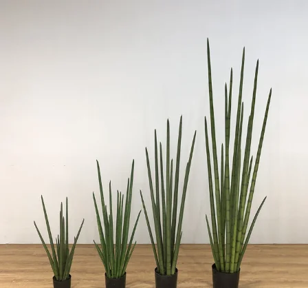 Oem Artificial Green Snakeroot Pu Plastic Snake Grass Tree Plants Pot For Home Decoration
