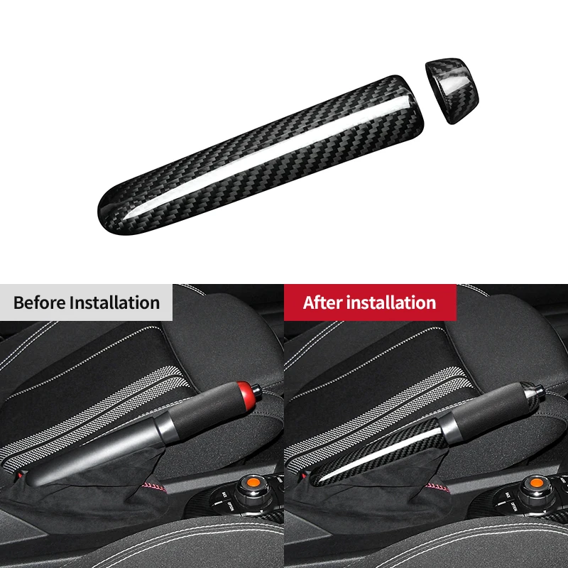 Shasha Carbon Fiber Hand Brake Cover Set Interior Accessories Decoration Cover For Mini Cooper F55 F56 F57