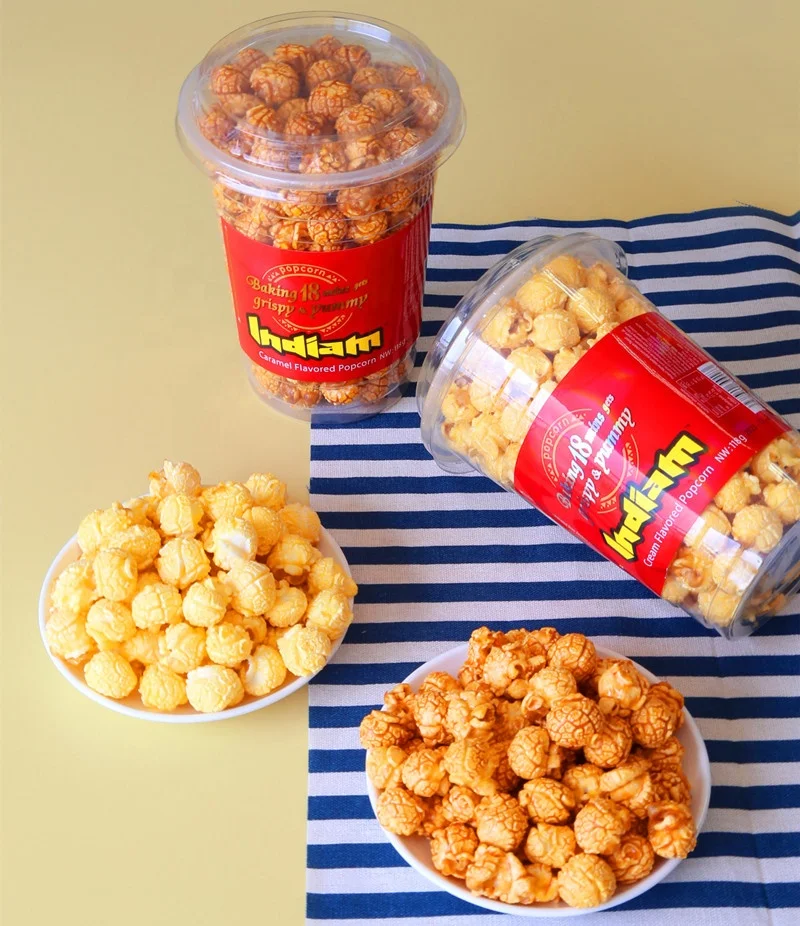 Gourmet  popcorn no preservatives no artificial ingredients Chinese  head brand Indiam  for camping or holidays