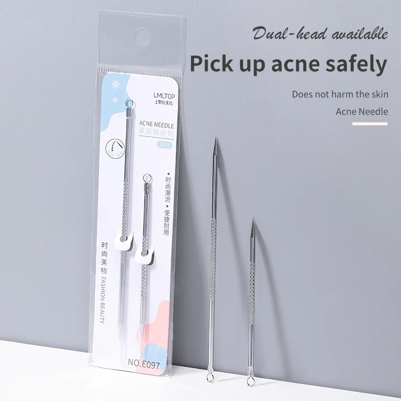 LMLTOP Private Label Acne Needle Sets Face Skin Care Acne Blackhead Removal Needles Kit Stainless Steel Pimple Extractor E097