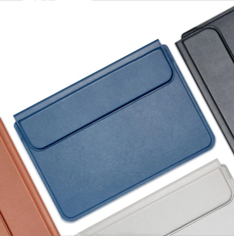For Macbook 13'  Leather Sleeve With Stand Holder Easy Carry Case Bag