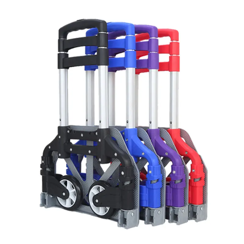 Collapsible colorful portable light and small-occupied two-wheeled handcart