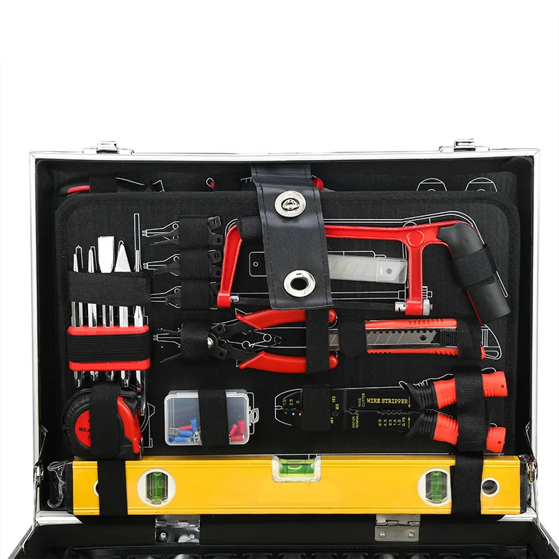 139-piece set of aluminum box household auto repair combination tool comprehensive toolbox manual combination toolbox spot whole