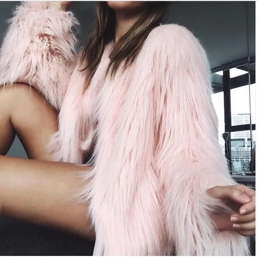 Imitation fur coat female coat European and American fashion fur warm long hair