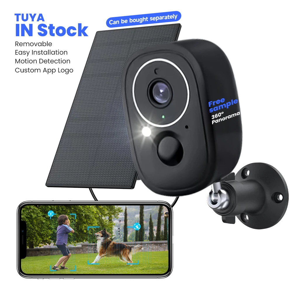 Security Cameras Wireless Outdoor Flood Light Solar Cameras Color Night Vision PIR Human Detection IP66 Waterproof Solar Cameras