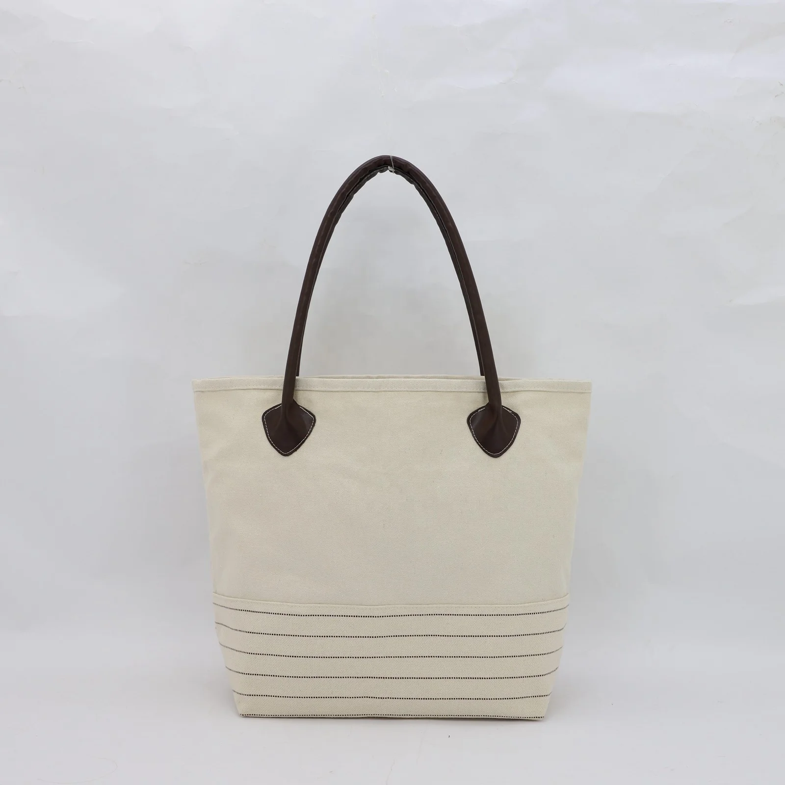 wholesale shopping bags, promotional cotton shopping bag with PU handles