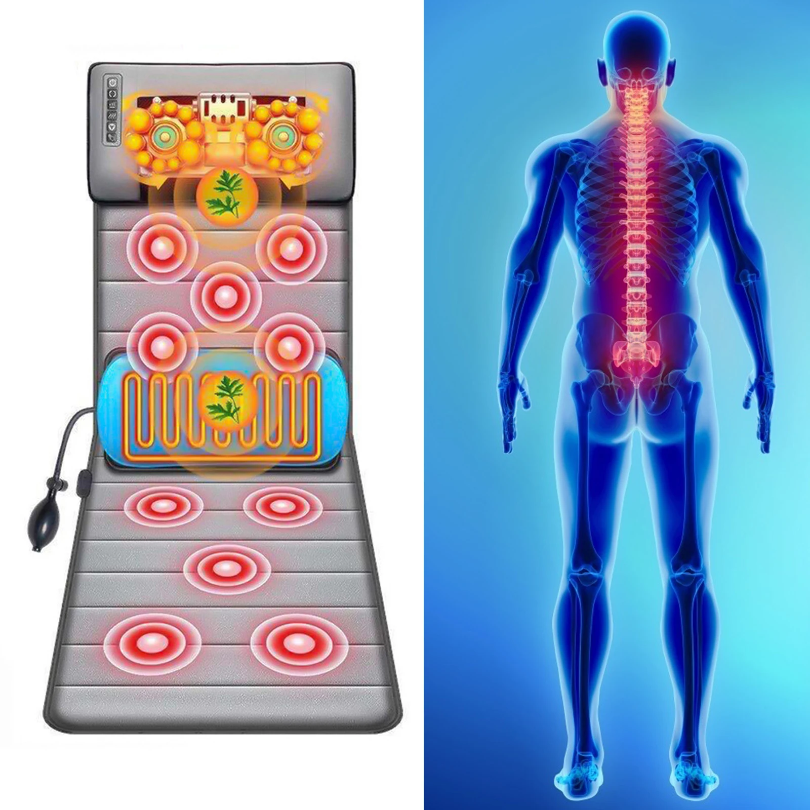 
20 neck head car seat heating and massaging Lumbar massage cushion chair 