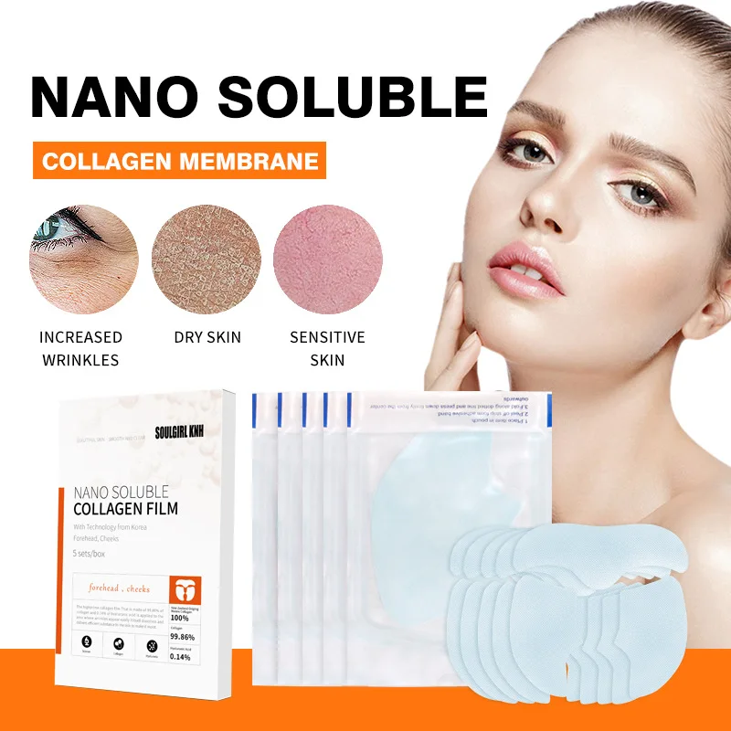 Private label remove forehead nasolabial folds wrinkles lifting Dissolve Type III collagen Forehead cheek facial mask kit
