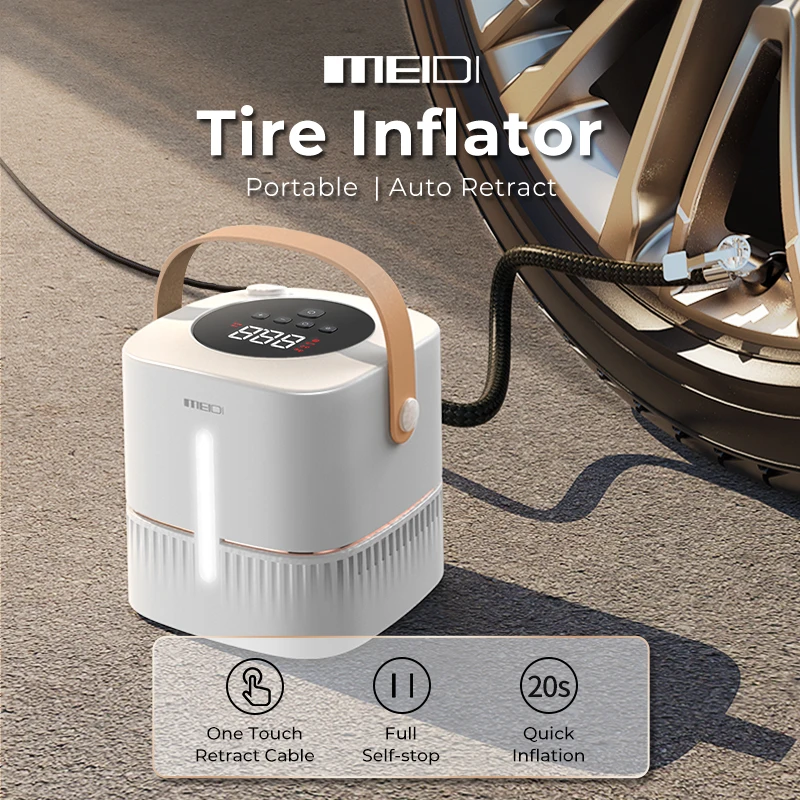 12V DC Wireless Air Compressor Auto Tyre Inflator Portable Air Pump with Digital Pressure for Car Tires Balloon Bicycles Sports