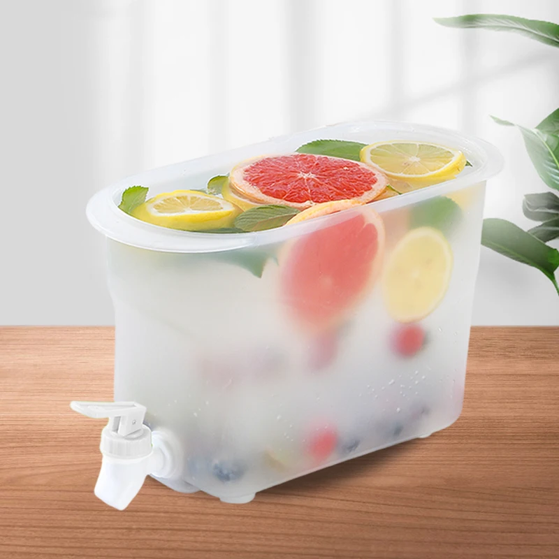 Large-capacity cold kettle with faucet household refrigerator transparent lemonade juice milk cold water cold brewing kettle