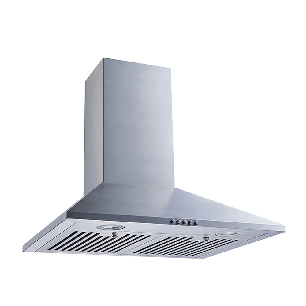 Resilient construction smoke kitchen chimney stainless steel extractor hood  cooker extractor pyramid range hood