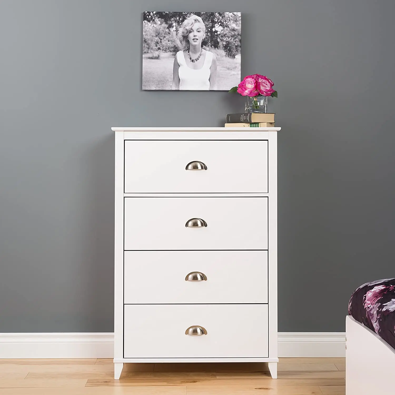 Classic White 5 Drawers Chest Cabinet French Chest of Drawers