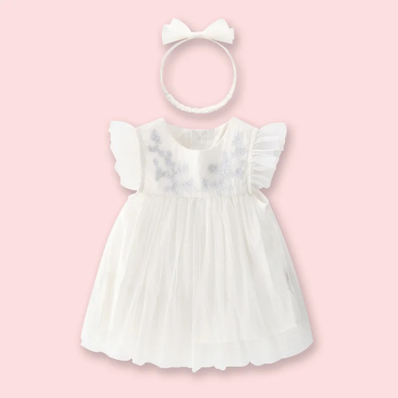 Baby Skirt European And American Style White Mesh Skirt Hair Belt Baby Clothes Dress Princess Yarn Skirt Dress