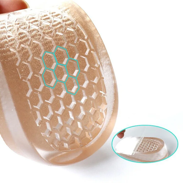 Wholesale custom logo invisible height increase gel insoles silicone hight increase shoe insole pad