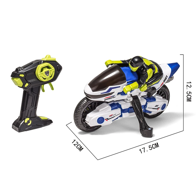 4CH 2.4G control motorcycle stunt police car model rc toys 360 degrees in situ rotation CVT speed