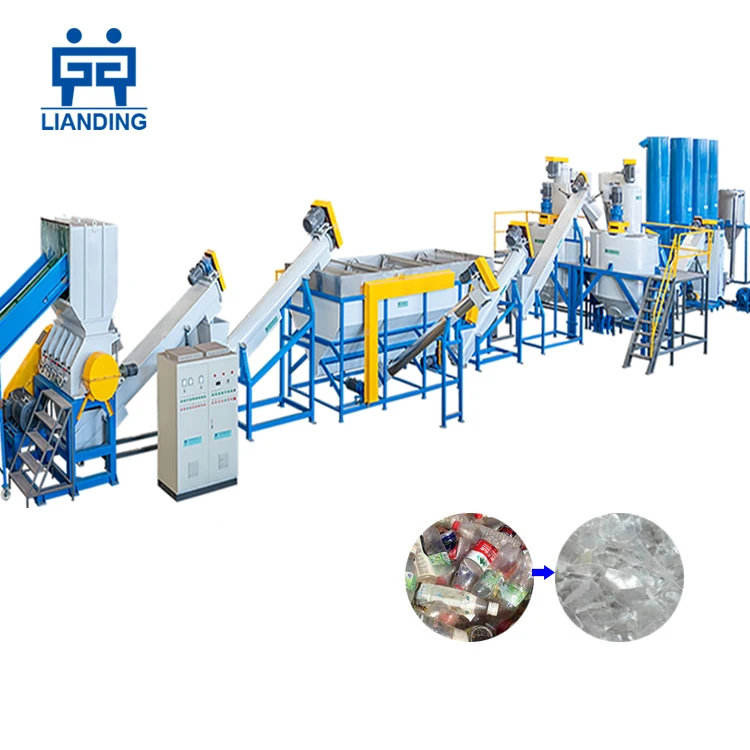 Waste Plastic HDPE PET Bottle Flakes Crushing Recycling Washing Plant Machine Line Price