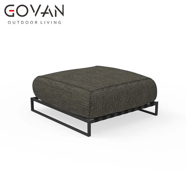 Modern simplicity design hotel villa home leisure furniture garden footstool outdoor stainless steel frame ottoman
