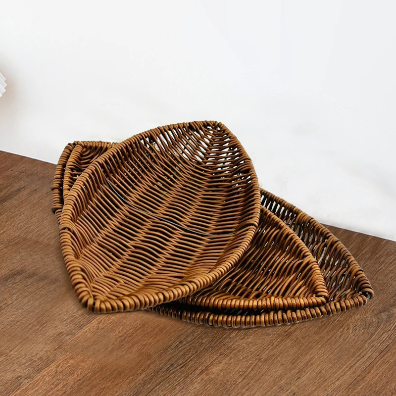 high quality custom wholesale storage basket multi-function woven fusiform rattan kitchen basket