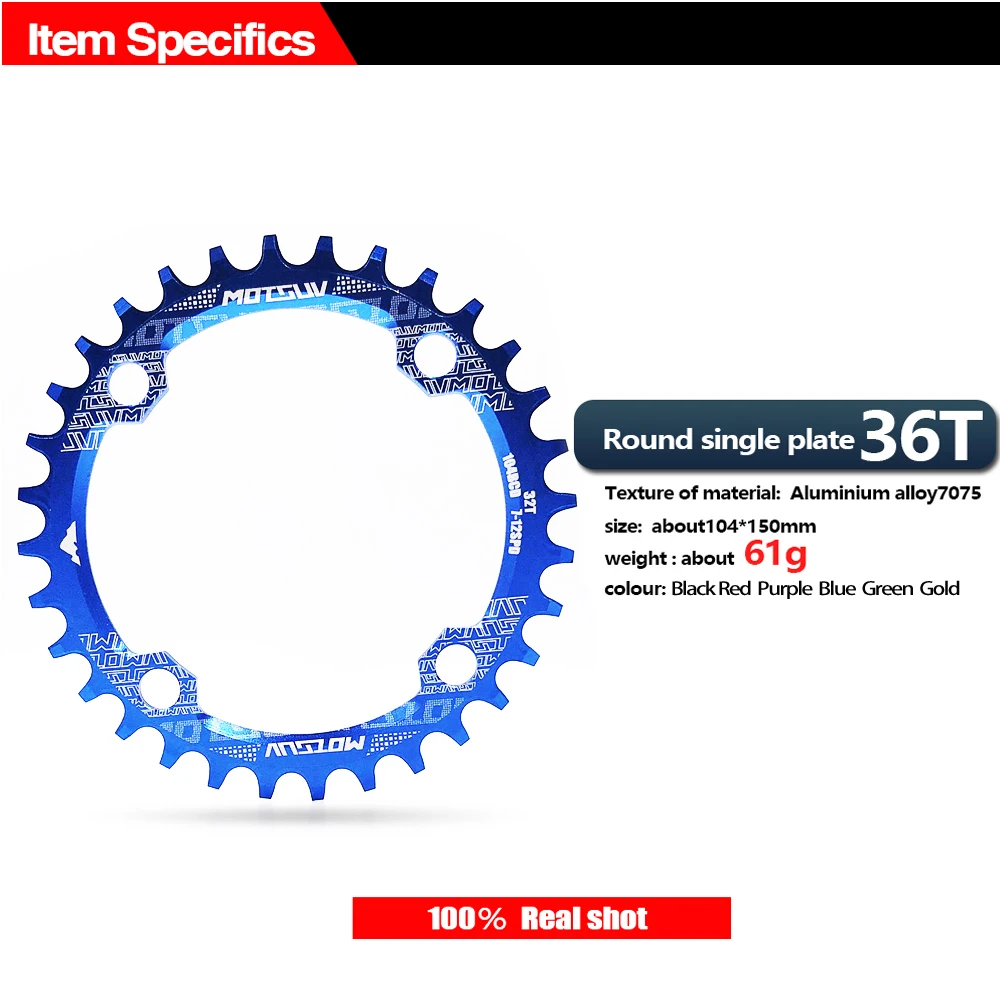 MOTSUV Round Narrow Wide Chain Wheel  MTB Mountain bike bicycle 104 BCD 32T 34T 36T 38T crankset Tooth plate Parts