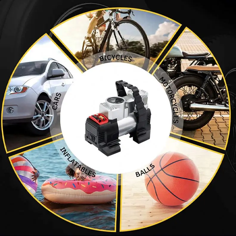 Oem Portable Air Compressor For Car 12V 130Psi Dual Cylinder Air Pump Tire Pump Inflator Heavy Duty Digital Air Pump