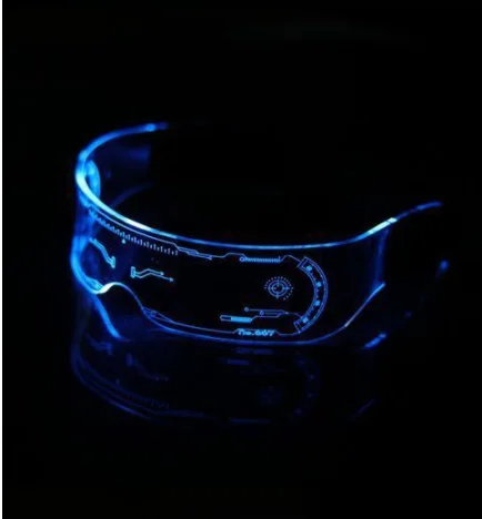 Manufacturer of Disco Techno Color LED Cool Glasses Ambiance Props Led Grow Light Glasses Tiktok Sci-fi Bar Customized Logo 105g