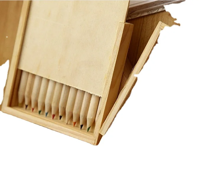 high concentration 12 color 3.0mm lead basswood natrual    color pencil set for kids